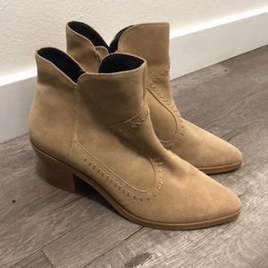 Worn twice. Tan booties.